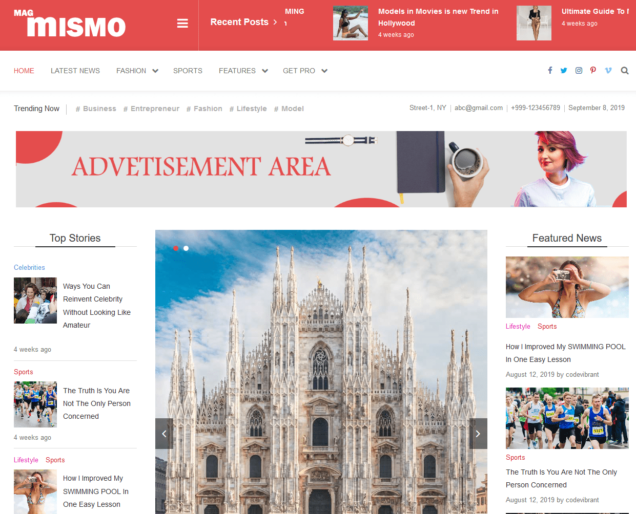 news magazine site in WordPress using mismo