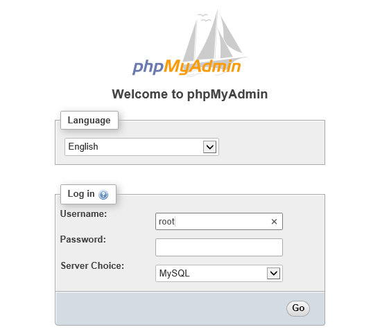 phpmyadmin login wordpress