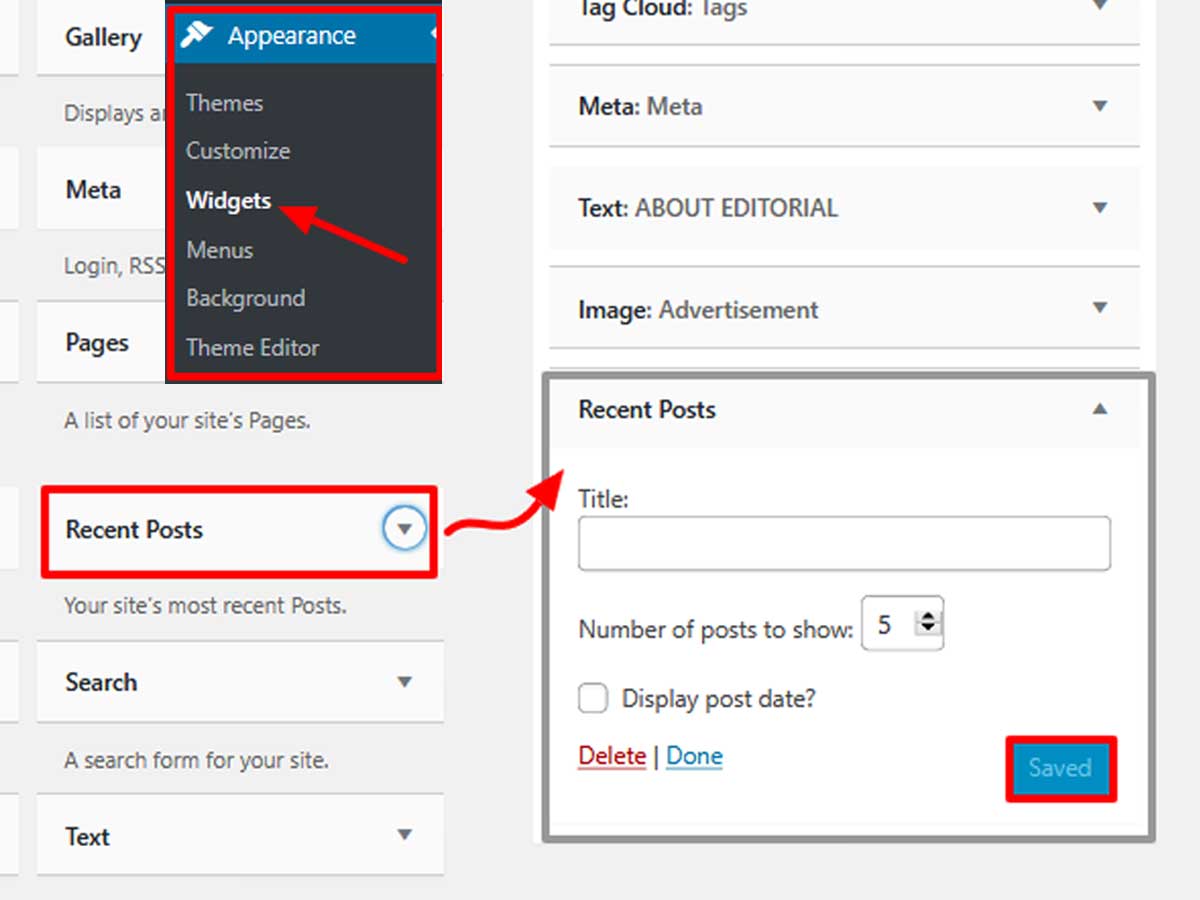 display reccent post in WordPress using Widget