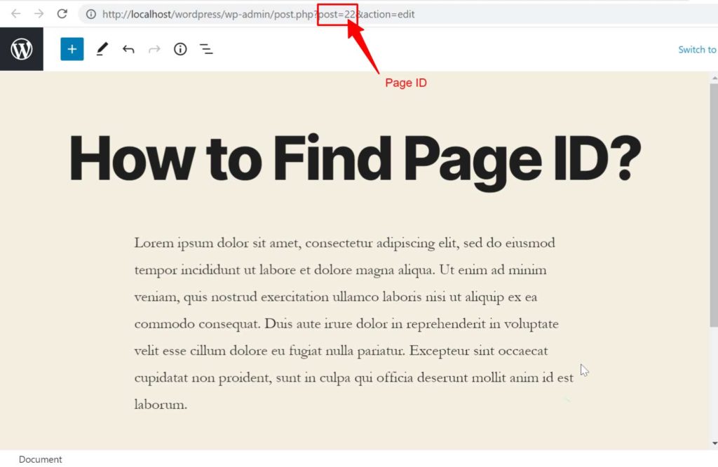 page ID