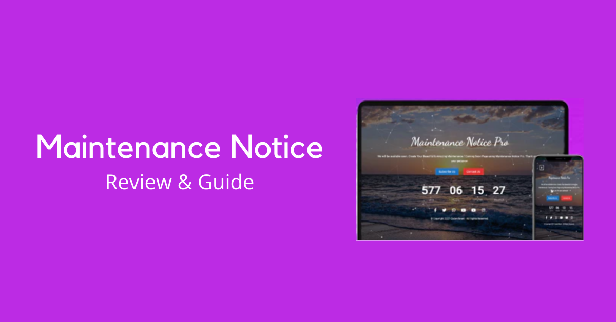 Maintenance Notice For WordPress- Review & Guide