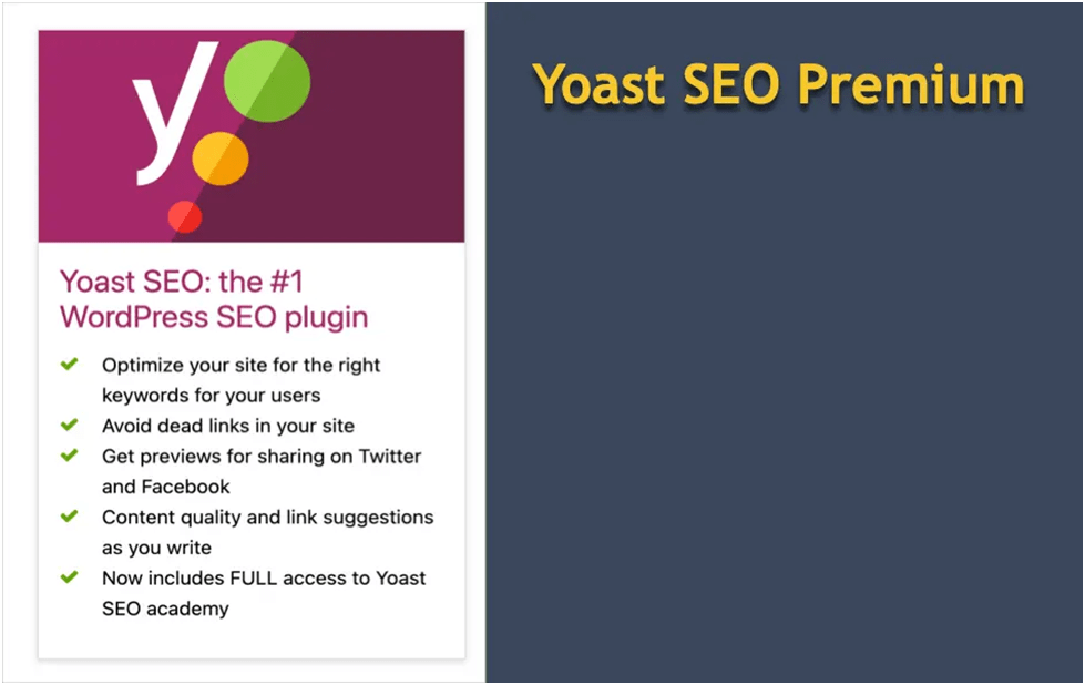 Yoast SEO and readability green features