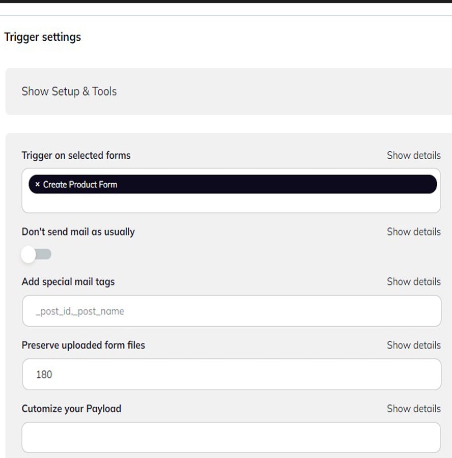 configure trigger setting for automation