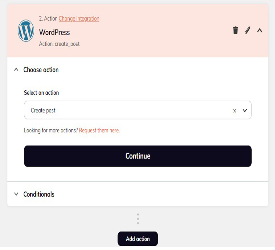 crate automation action for wooCommerce product