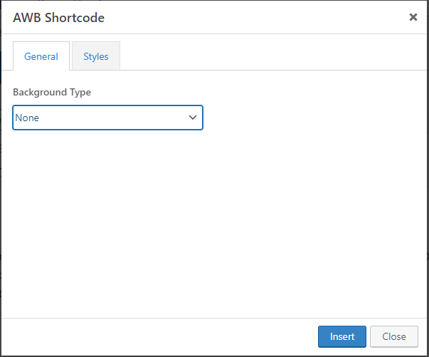 AWB shortcode popup
