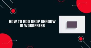 how to add drop shadow in wordpress