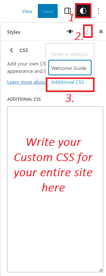 custom css wordpress 6.2 dolphy