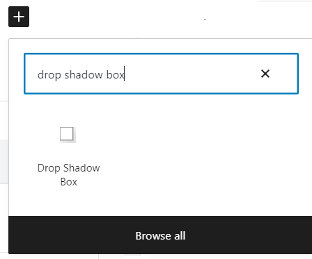 insert drop shadow box widget