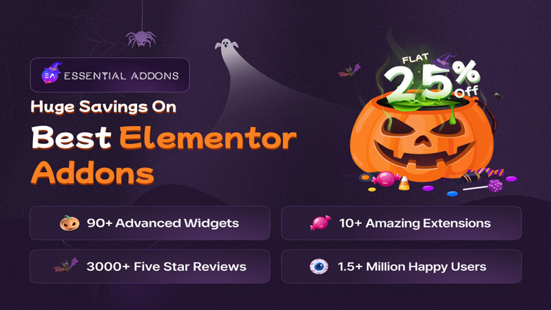 Halloween WordPress Deals; Essential Addons.