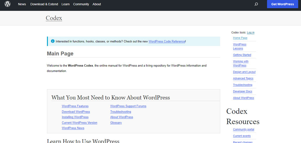 Learning WordPress: Platform: WordPress Codex
